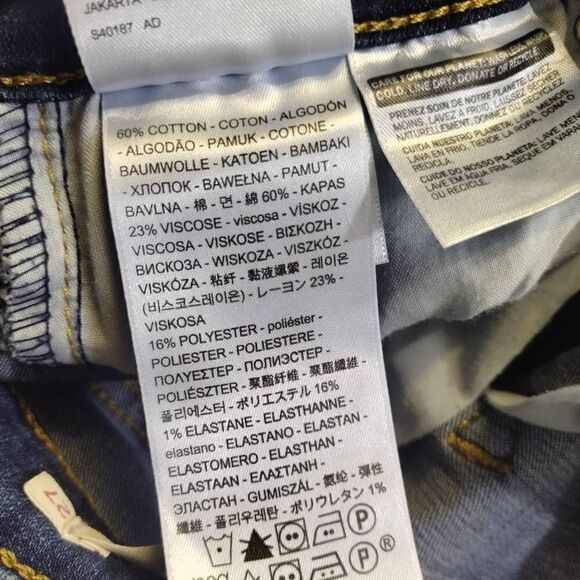 Levi's 721 High Rise Skinny Jeans Sz 27 Stretchy Blue Denim - Picture 8 of 9